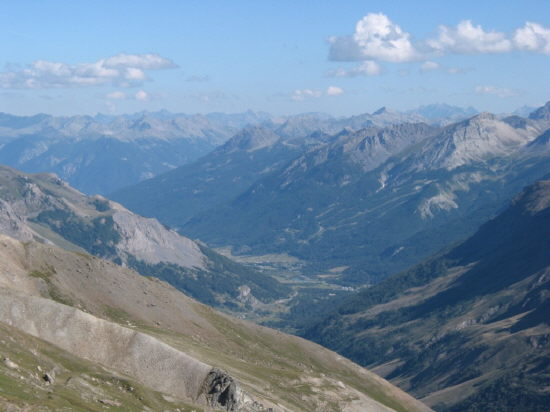 Col du Galibier, Blick nach Südosten Richtung Briançon