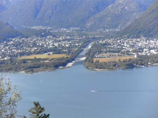 Lago Maggiore, Blick auf Locarno, Maggiadelta