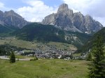 Aufstieg Passo di Campolongo, Blick auf Corvara